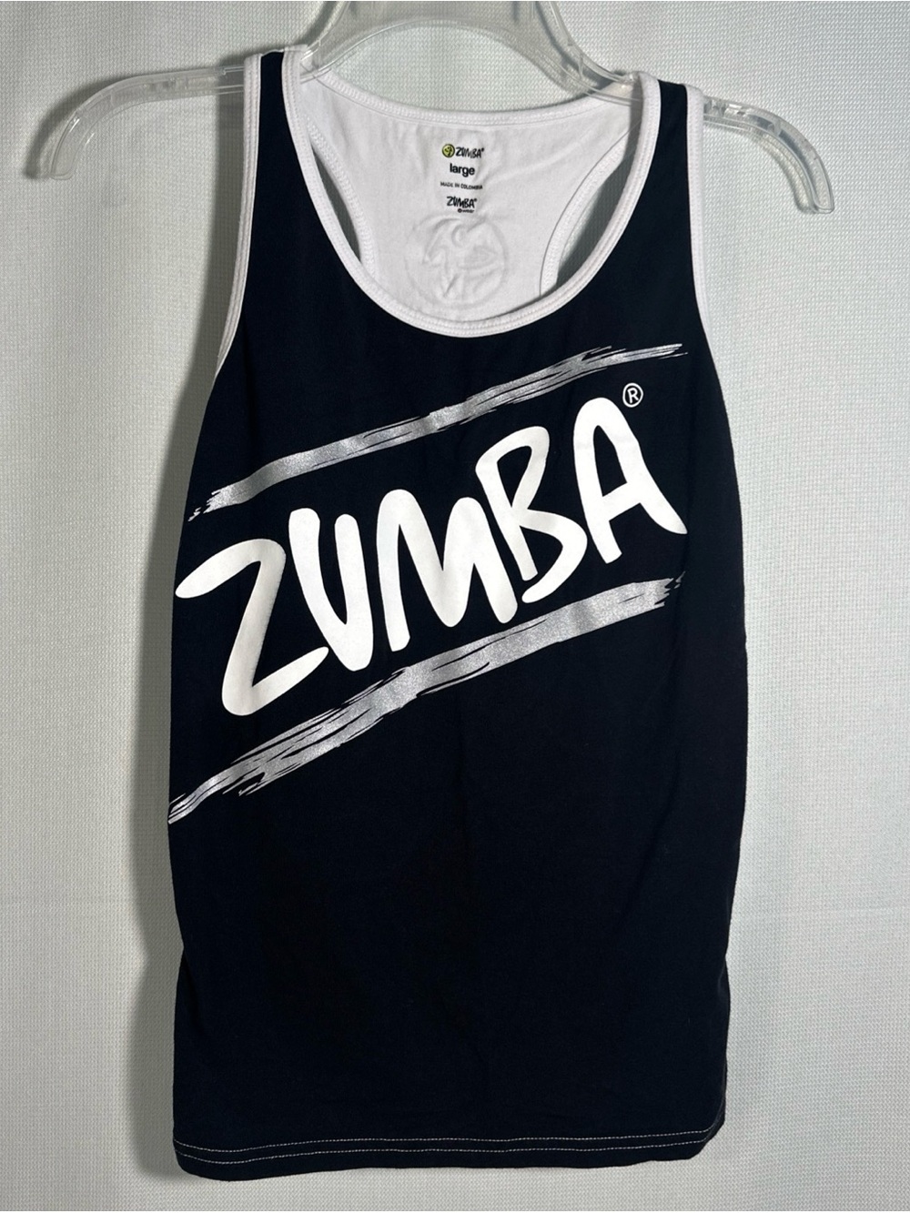 Zumba Fitness Black and White Racerback Tank Top